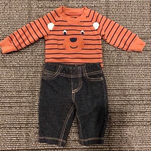 2pc Carter’s baby boy matching set bear outfit